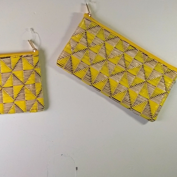🆕 One Geometric Woven Straw, Thin Pouch 👝 - Picture 2 of 16